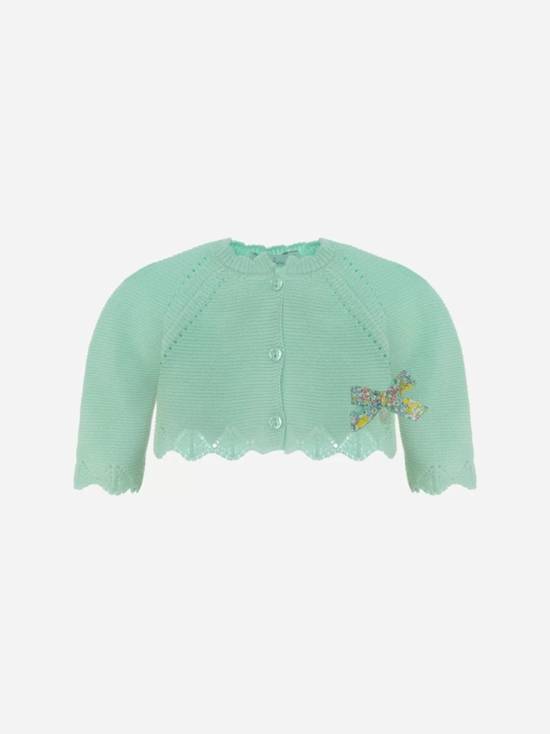 Baby Patachou Aqua Green Cardigan With Bow