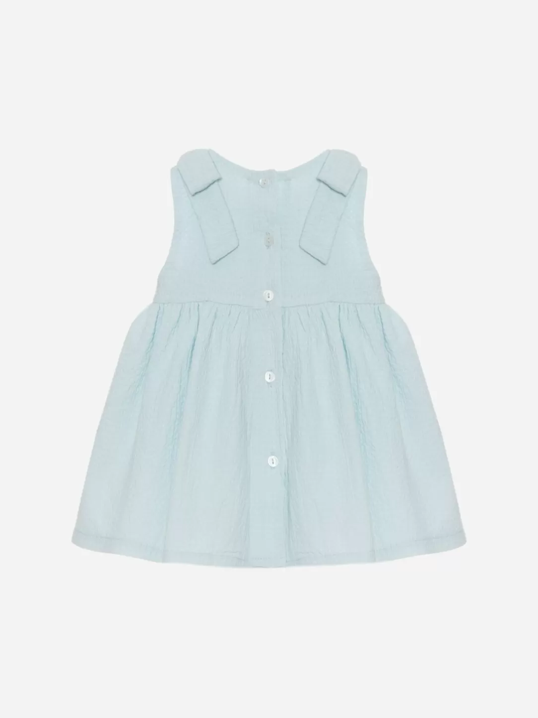 Baby Patachou Aqua Green Dress With Lavender Flower Embroideries