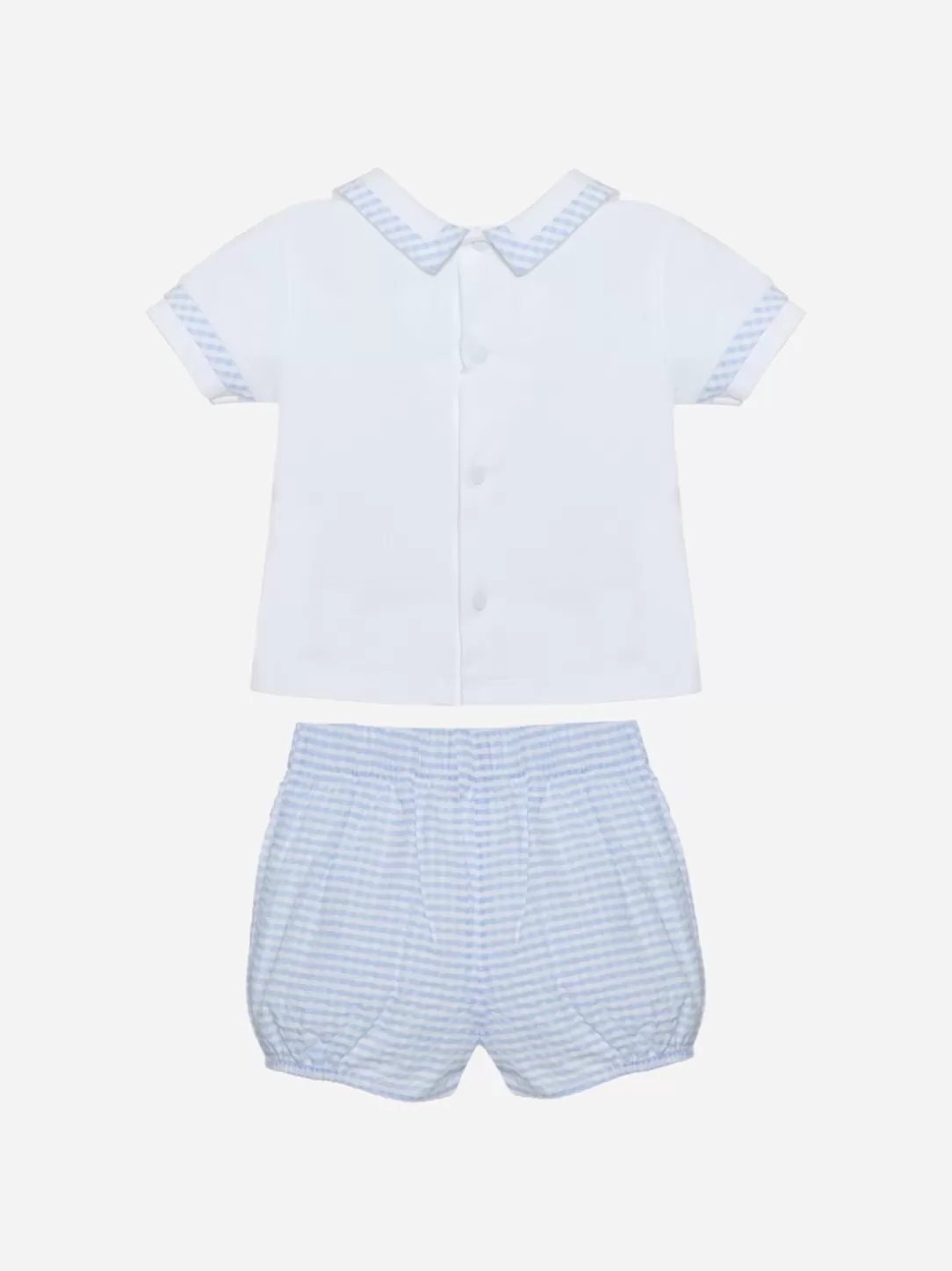 Baby Patachou Baby Boy Blue Set With Checkered Pattern