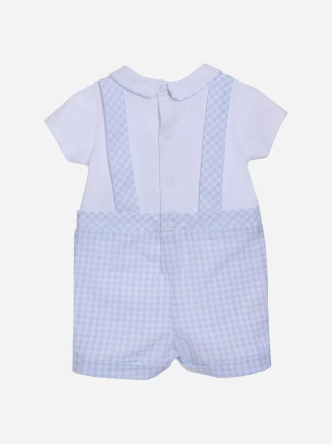 Baby Patachou Baby Boy'S Blue Jumpsuit With Plaid Details