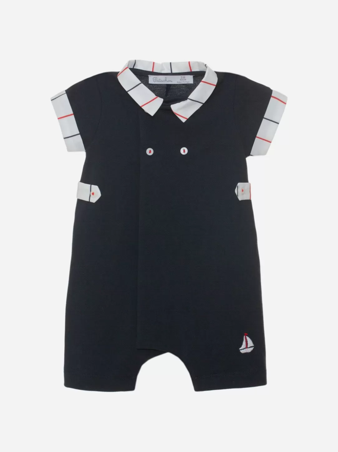 Baby Patachou Baby Boy'S Jumpsuit In Navy Pique Fabric