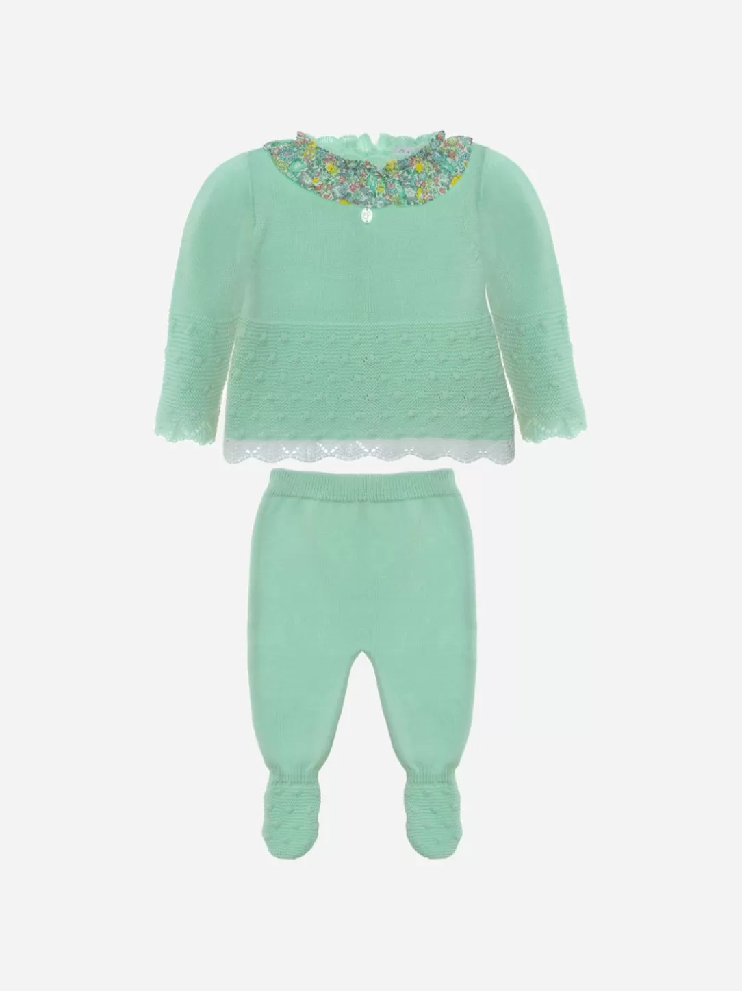 Baby Patachou Baby Girl Green Water Knit Set