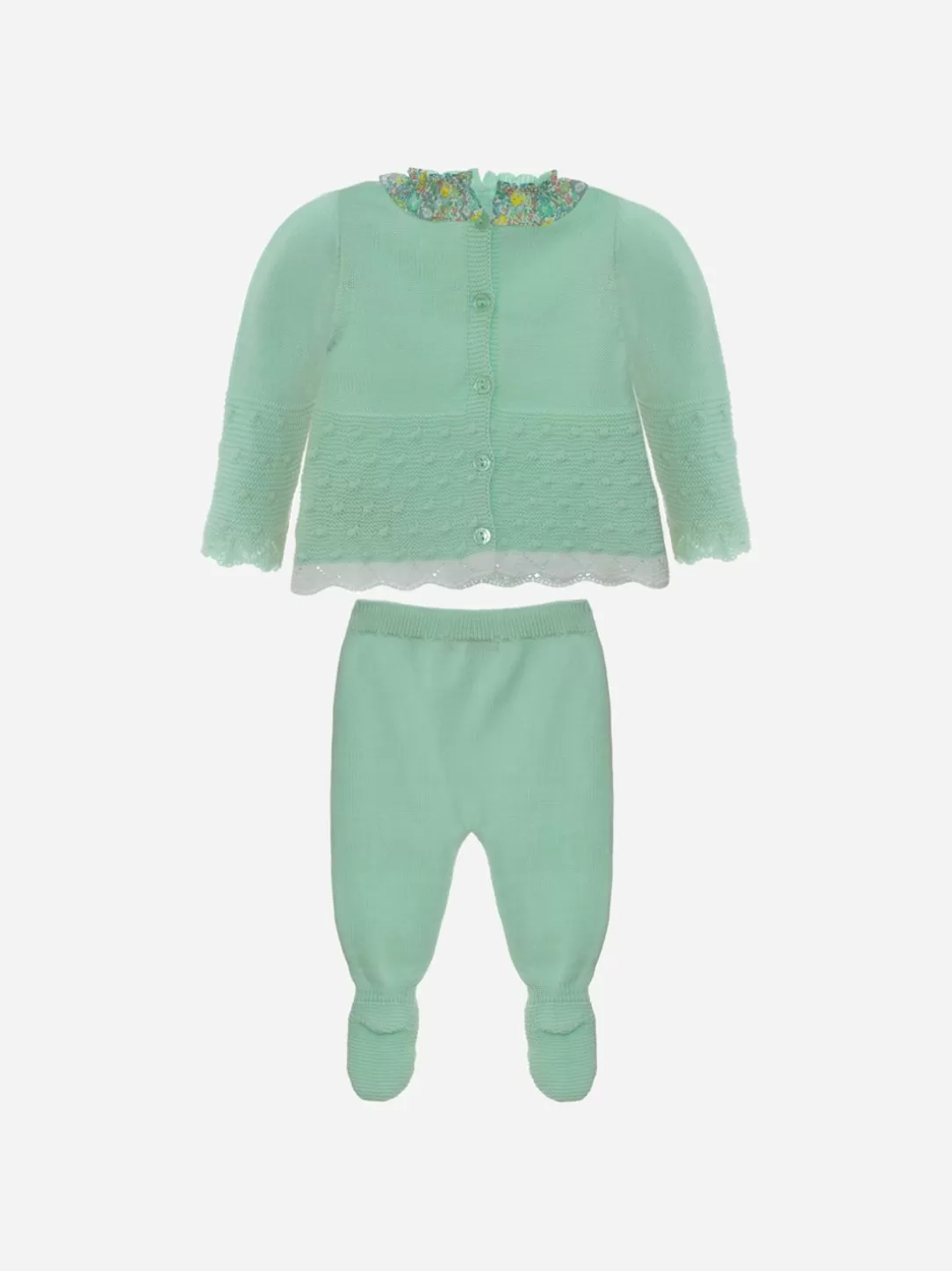 Baby Patachou Baby Girl Green Water Knit Set