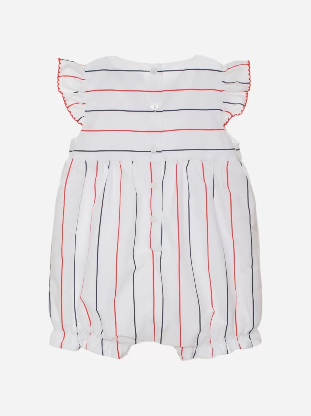 Baby Patachou Baby Girl'S White Romper With Stripes