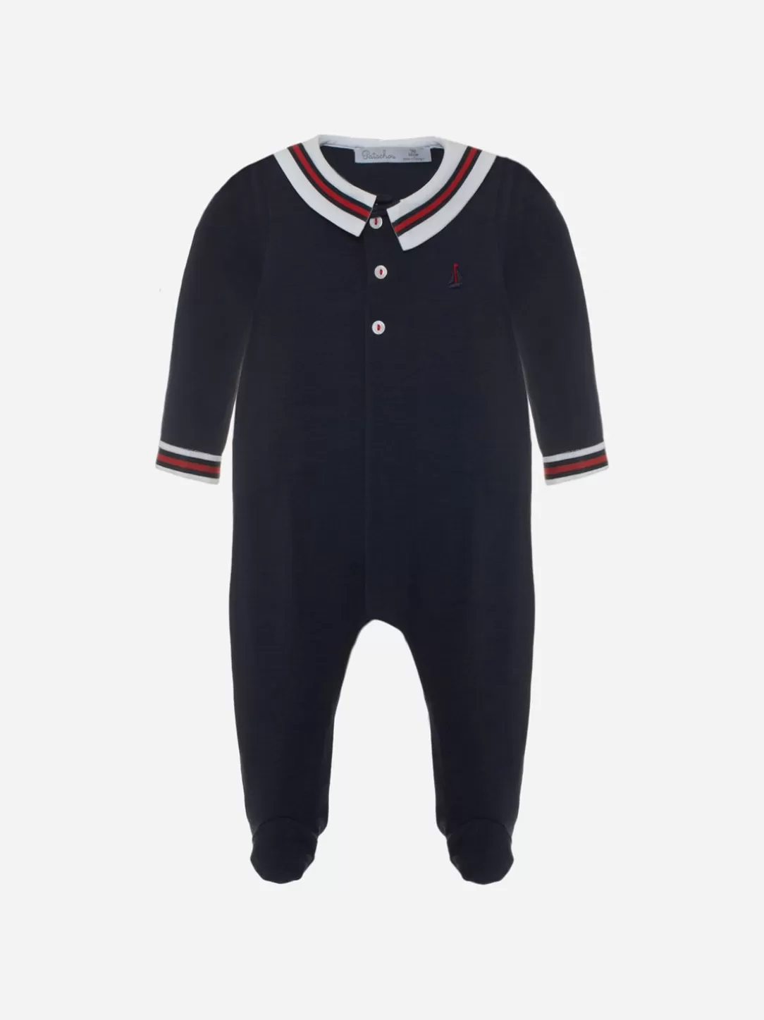 Baby Patachou Babygrow Baby Boy In Navy Blue Jersey