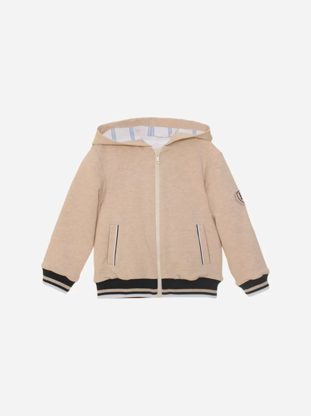 Baby Patachou Beige Cotton Fleece Jacket