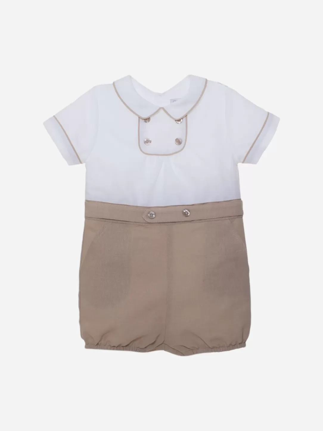 Baby Patachou Beige Short Sleeve Jumpsuit