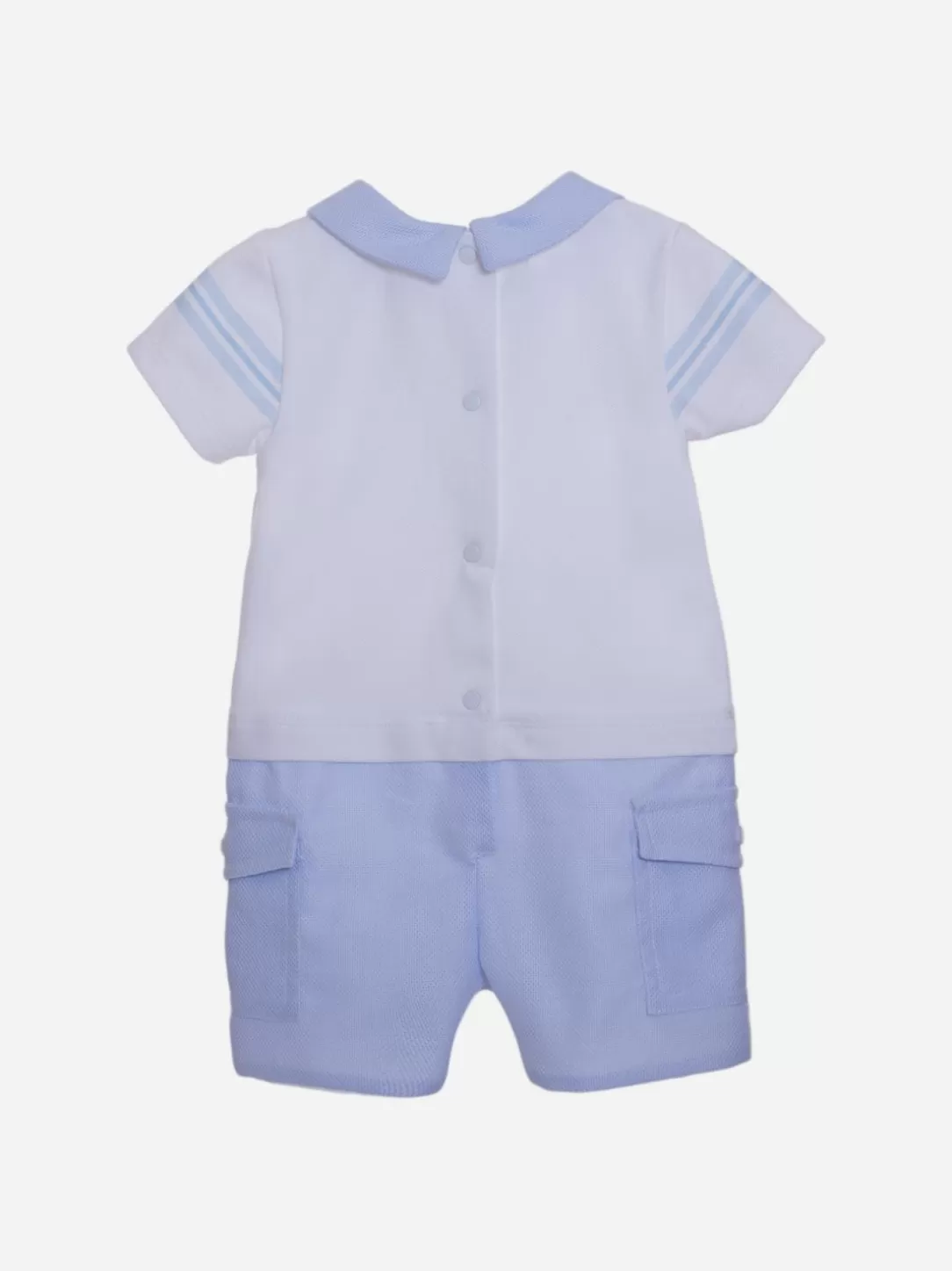 Baby Patachou Blue And White Baby Boy Jumpsuit