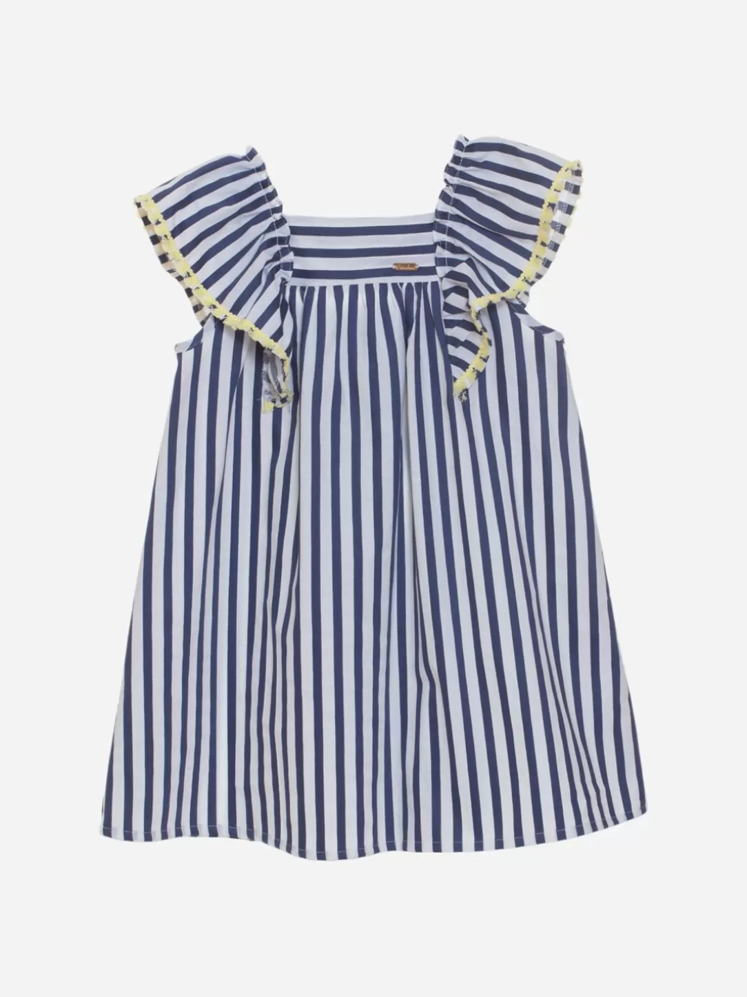 Baby Patachou Blue And White Striped Girls Dress