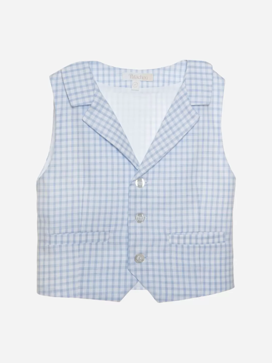 Baby Patachou Blue Checkered Pattern Boys Vest