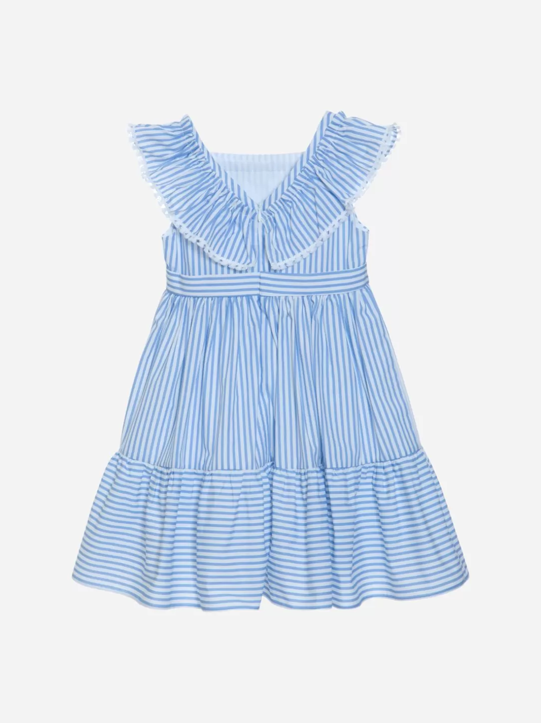 Girl Patachou Blue Dress With Striped Pattern