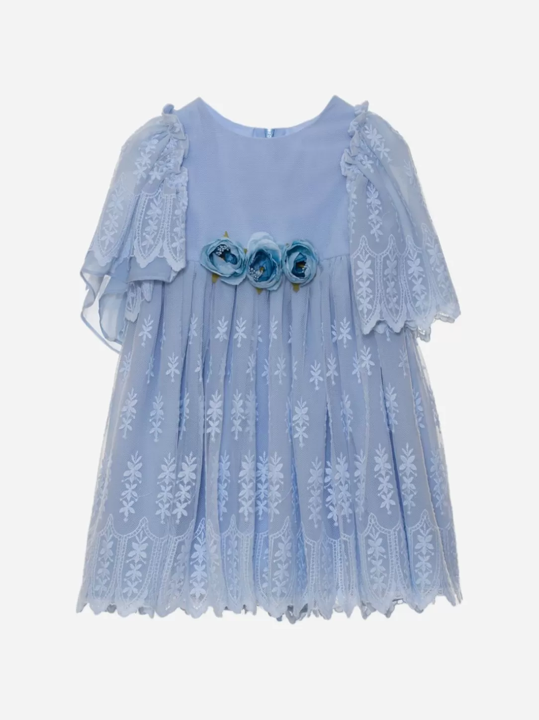 Baby Patachou Blue Embroidery Occasion Dress