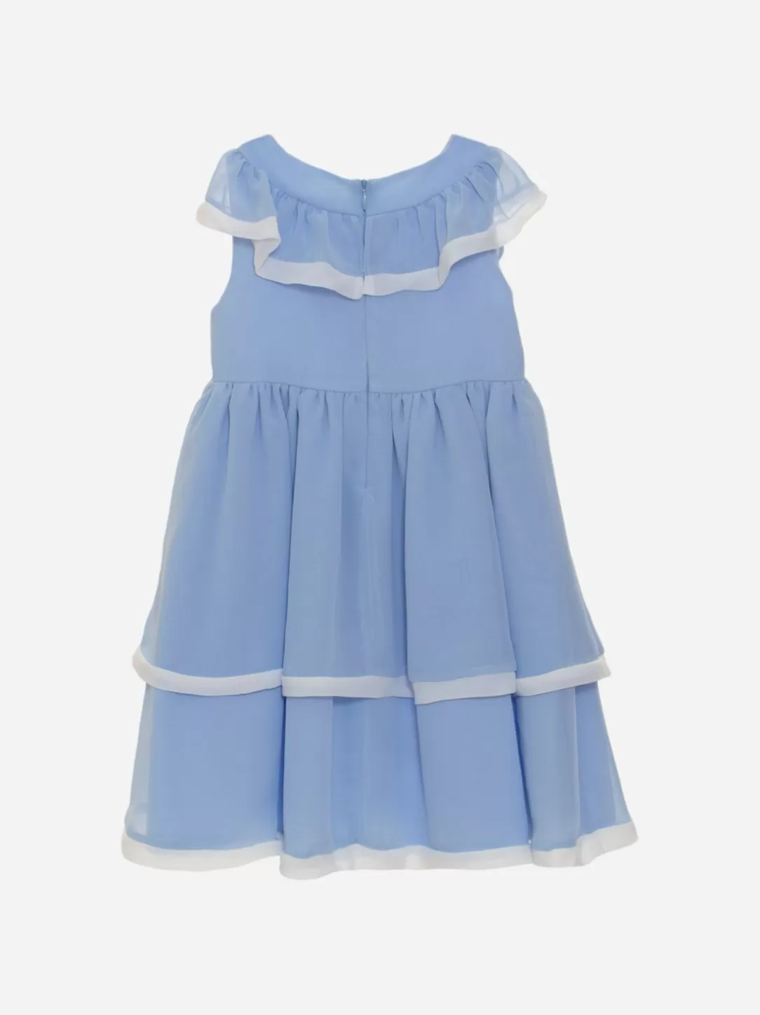 Girl Patachou Blue Girls Dress Decorated With A Rose