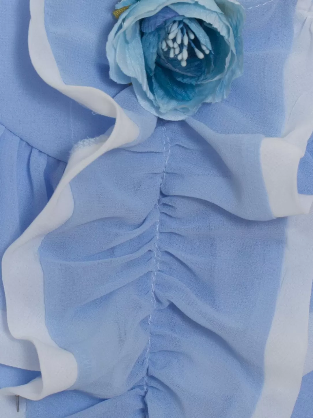 Girl Patachou Blue Girls Dress Decorated With A Rose