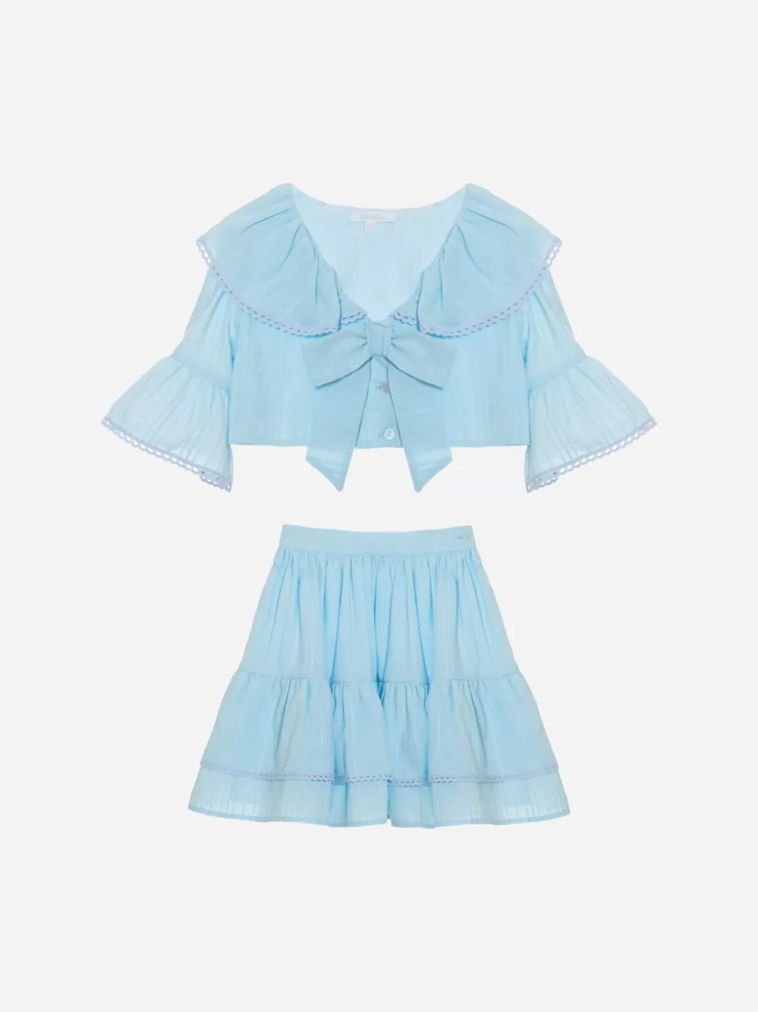 Girl Patachou Blue Poplin Set