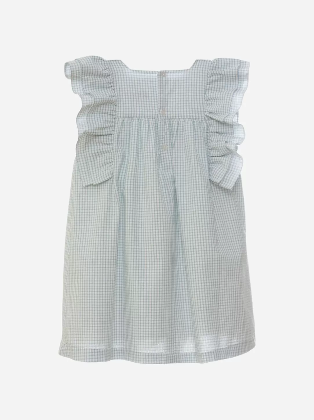 Baby Patachou Blue Seersucker Checkered Dress With Bloomers