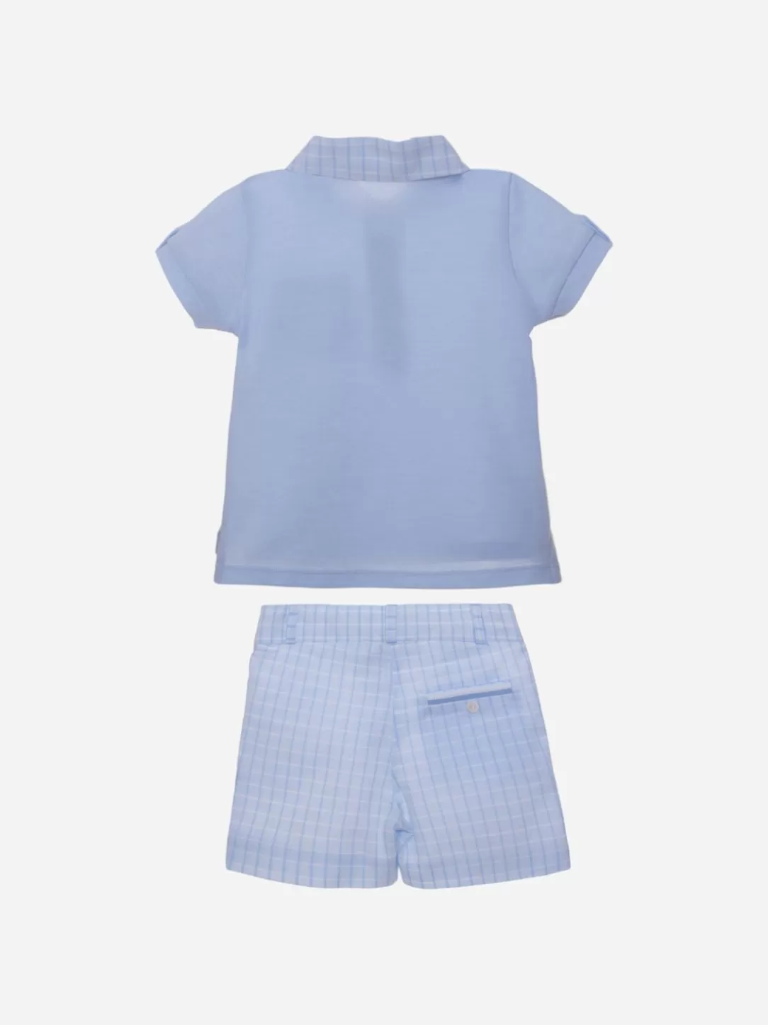 Baby Patachou Blue Set With Checkered Pattern