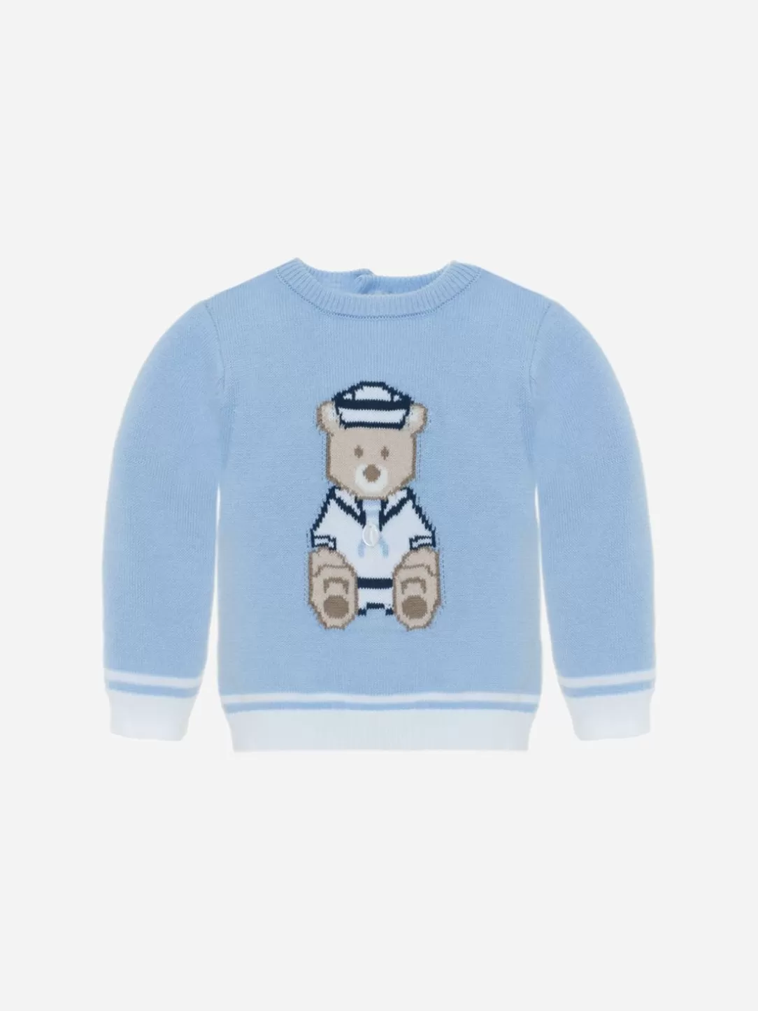 Baby Patachou Blue Sweater With Marine Bear