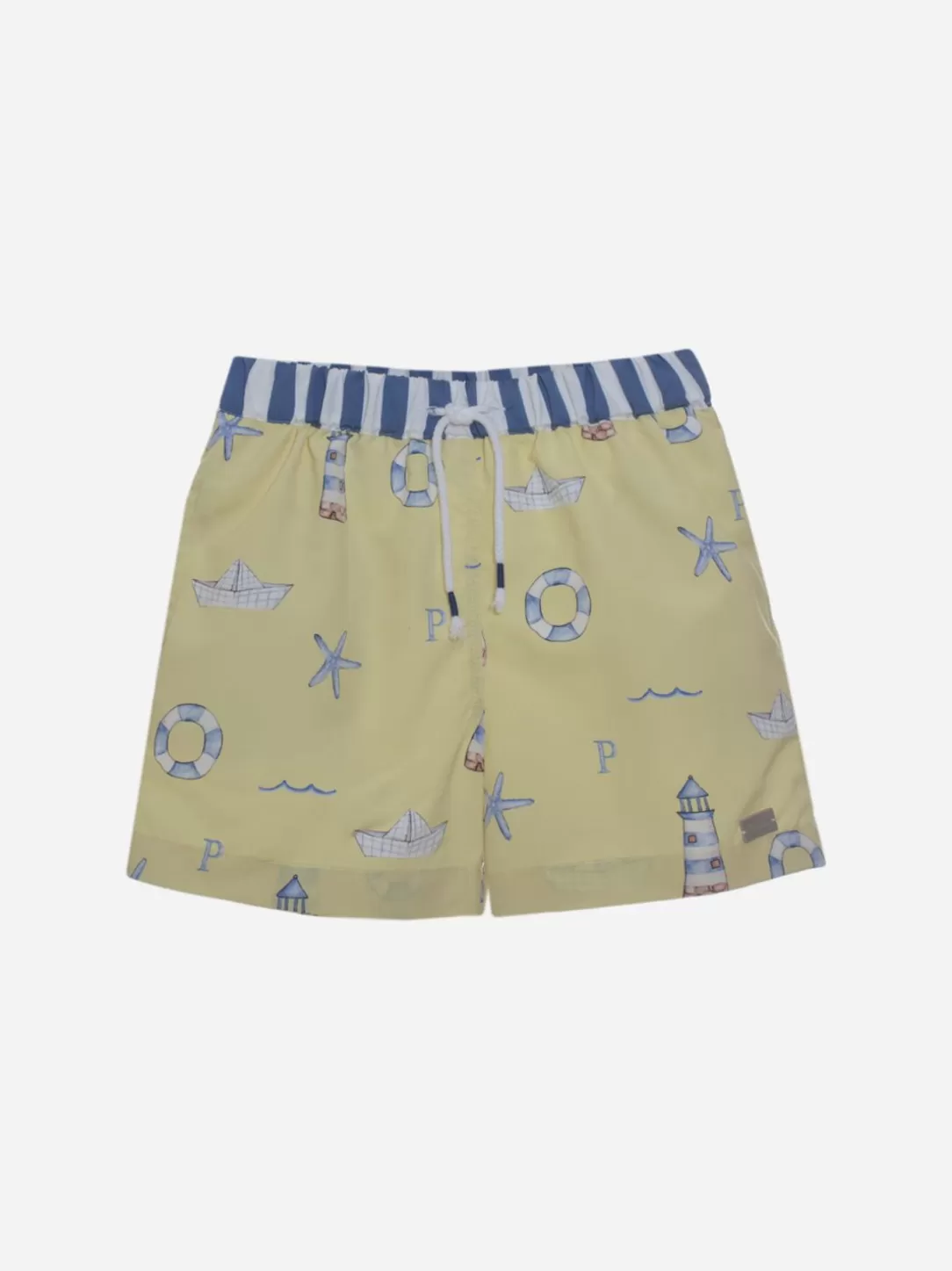 Boy Patachou Blue Swim Shorts With Sailor Print