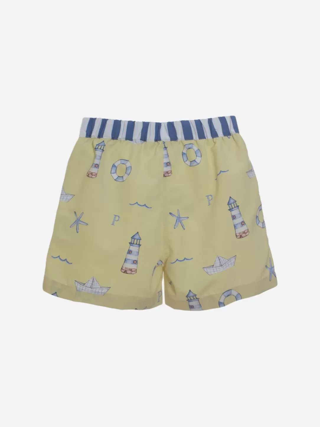 Boy Patachou Blue Swim Shorts With Sailor Print