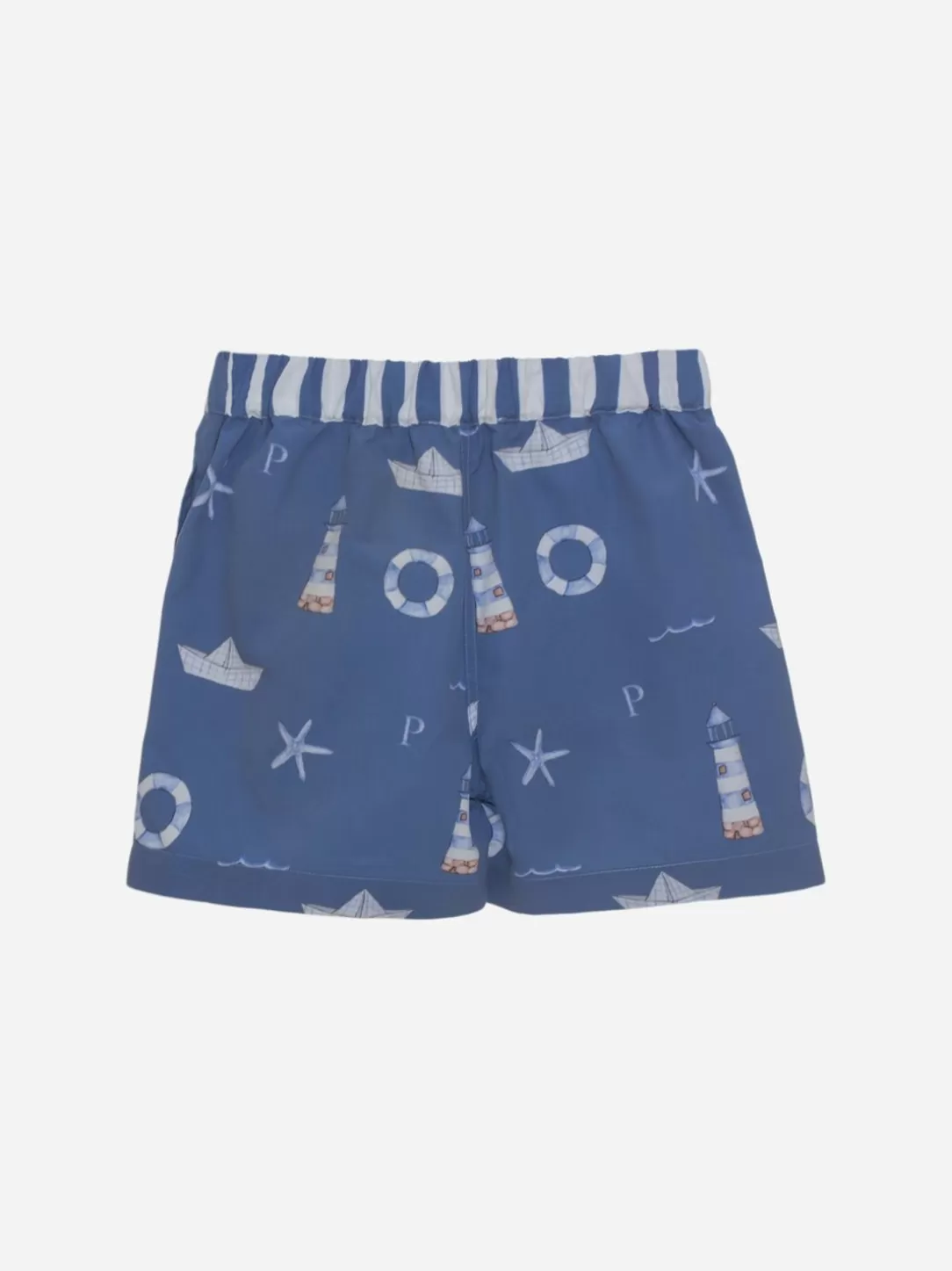 Baby Patachou Blue Swim Shorts With Sailor Print