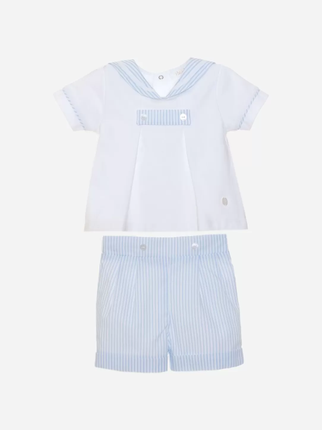 Baby Patachou Boys Blue And White Striped Set