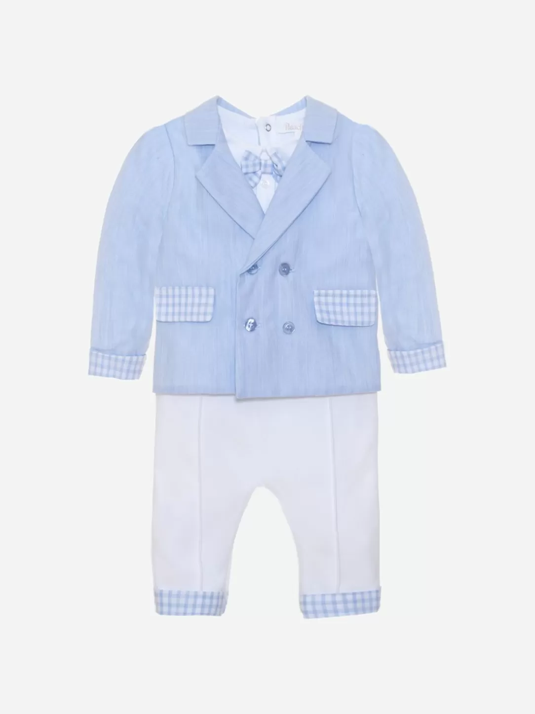 Baby Patachou Boys Blue Jumpsuit With Bow