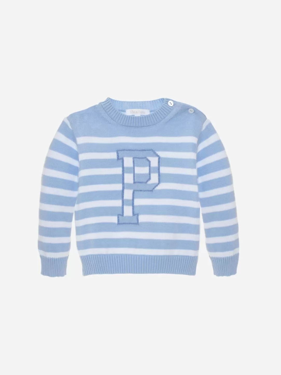 Baby Patachou Boys Blue Sweater With White Stripes