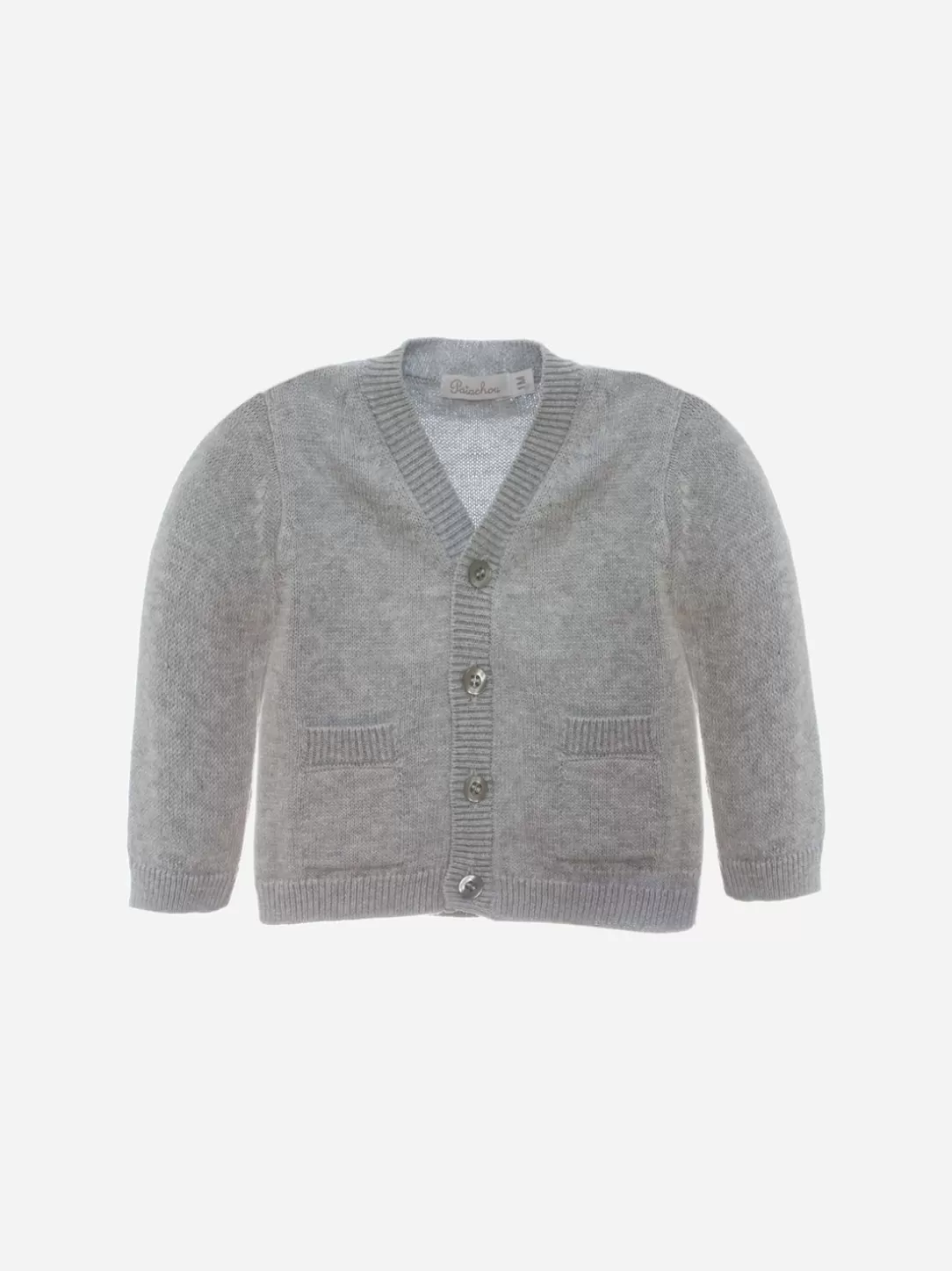 Boy Patachou Boy'S Light Grey Knit Cardigan