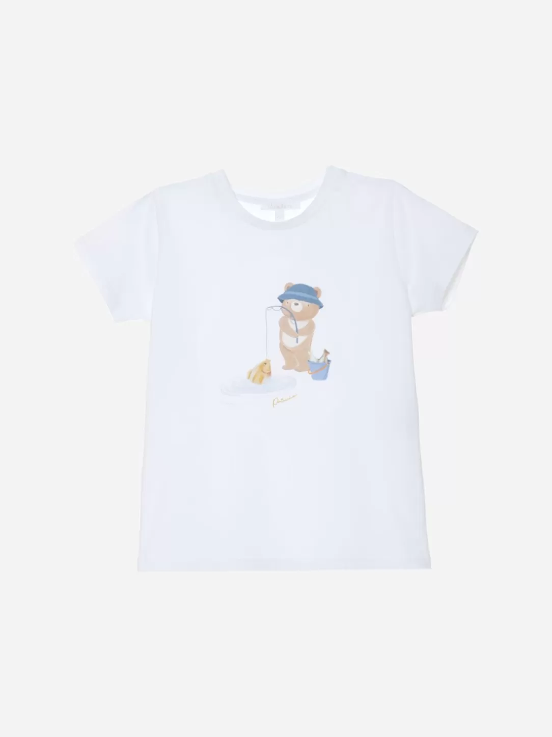 Baby Patachou Boys T-Shirt With Fisherman Bear Print