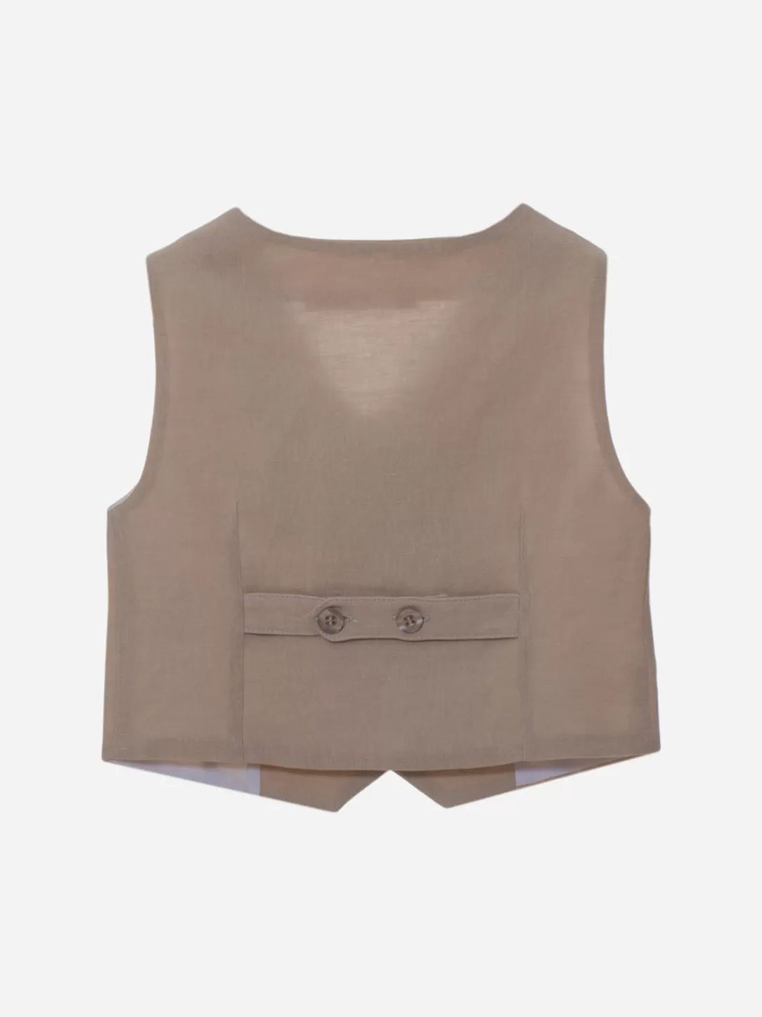 Baby Patachou Boys Vest In Beige Linen