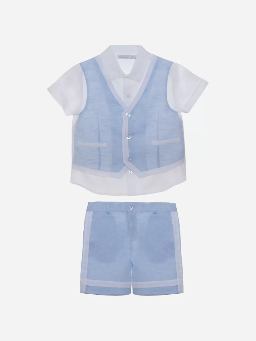 Baby Patachou Boys White And Blue Set