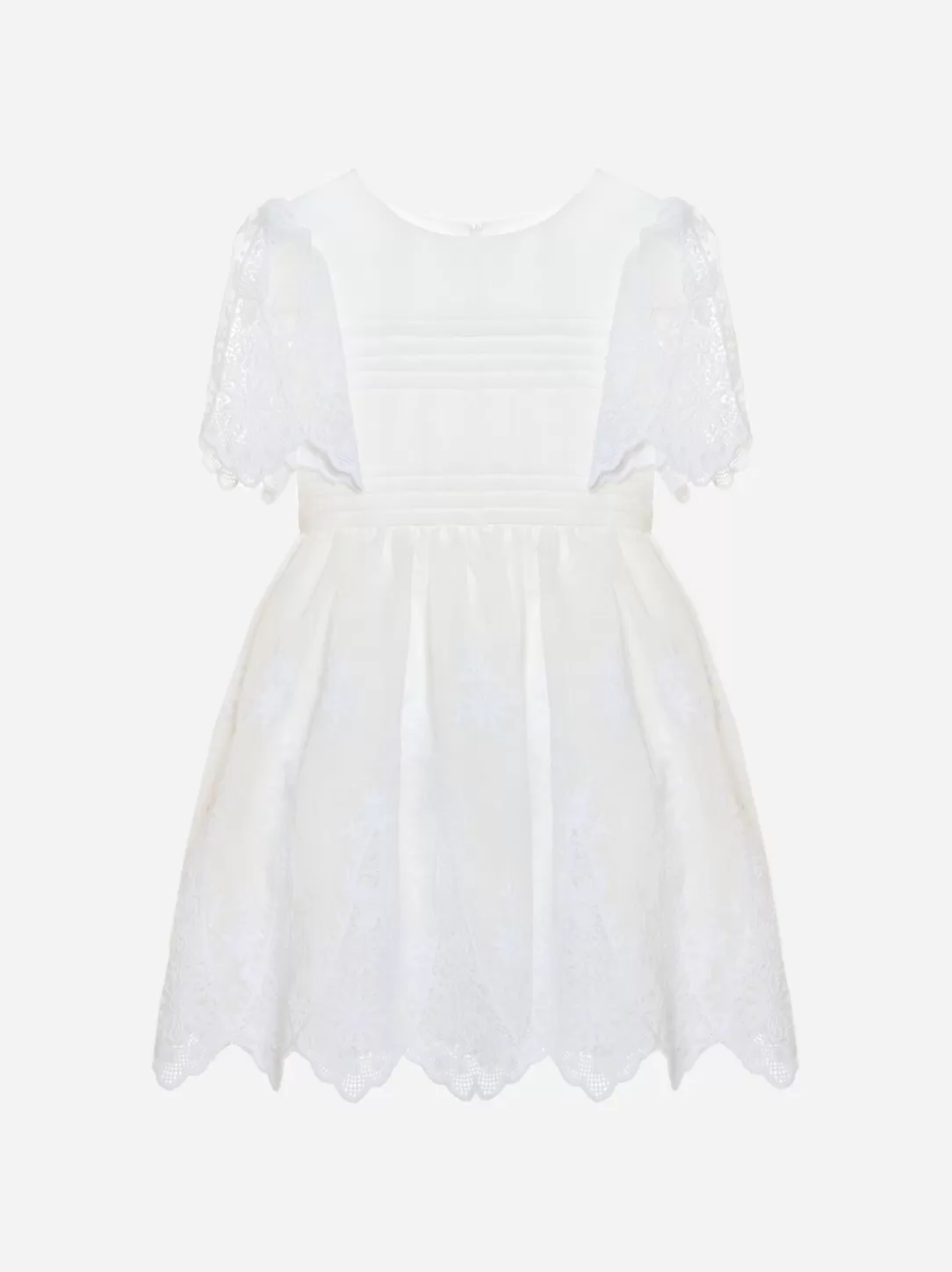 Girl Patachou Ecru Tulle And Chiffon Dress