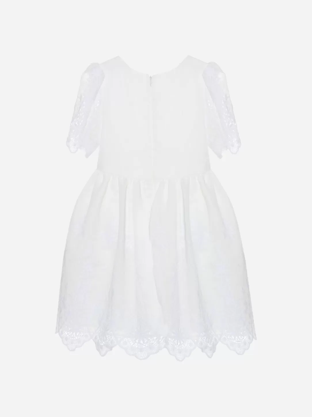 Girl Patachou Ecru Tulle And Chiffon Dress