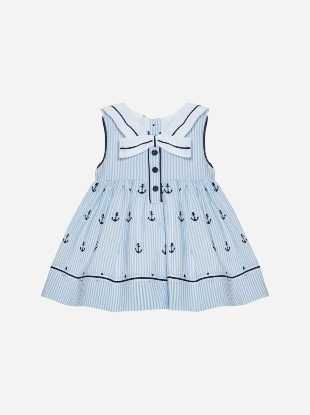 Baby Patachou Embroidered Blue Stripes Dress