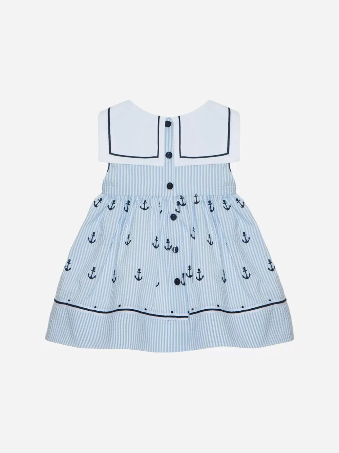 Baby Patachou Embroidered Blue Stripes Dress