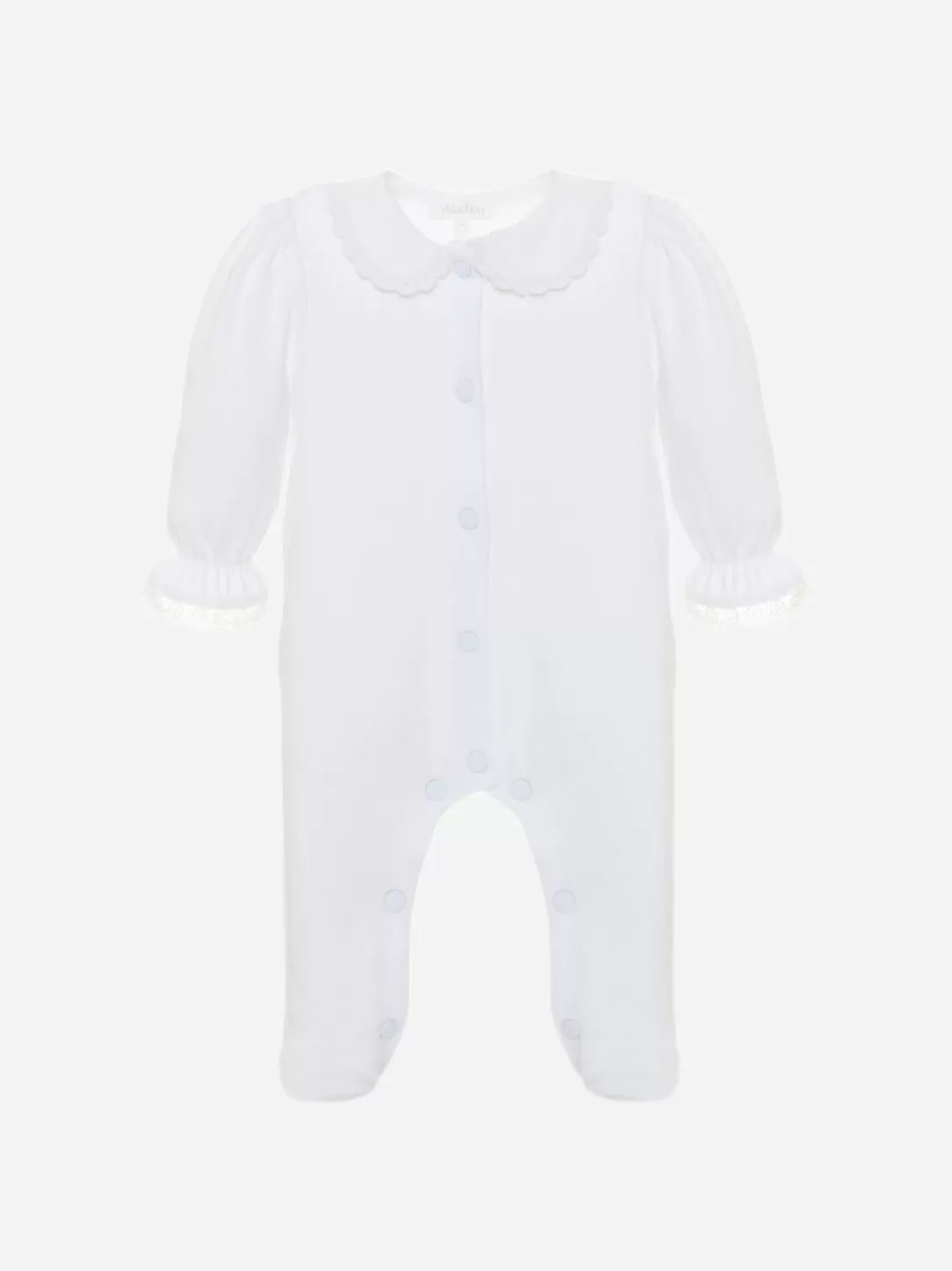 Baby Patachou Girls Babygrow In White Jersey