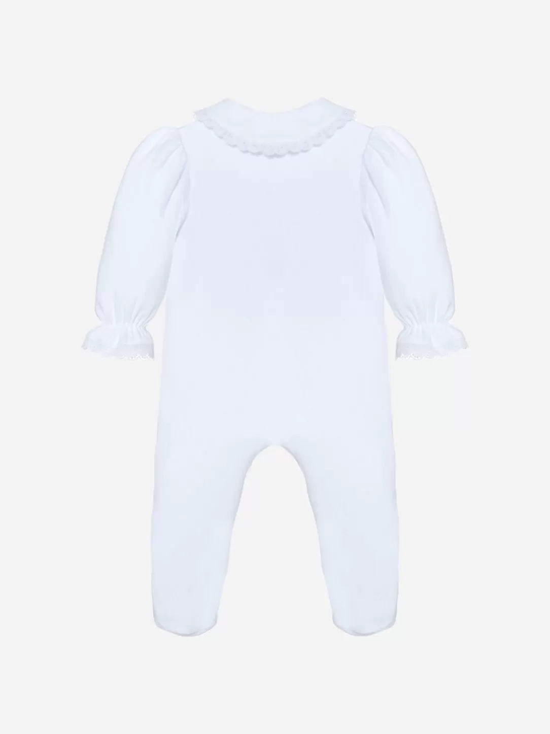 Baby Patachou Girls Babygrow In White Jersey