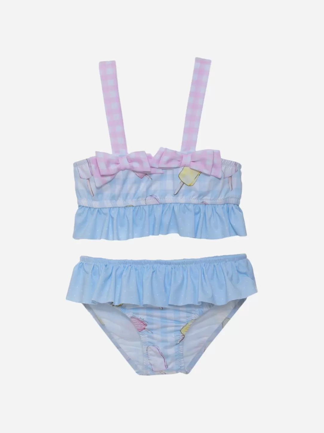 Baby Patachou Girls Bikini With Chess And Ice Cream Print