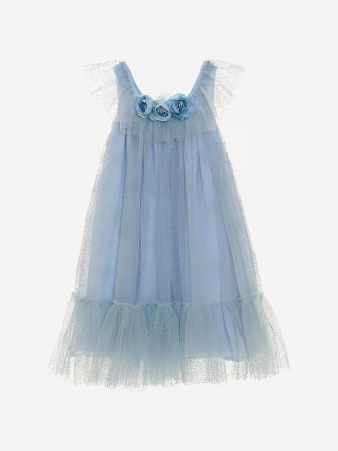 Girl Patachou Girls Blue Dress In Tulle