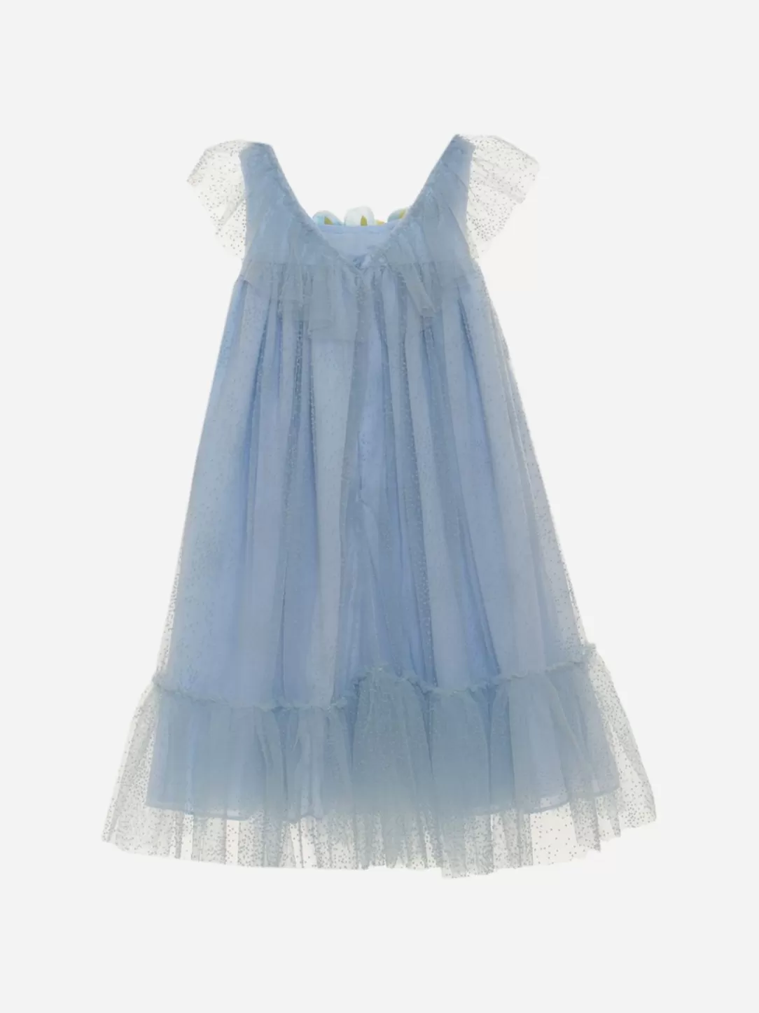 Girl Patachou Girls Blue Dress In Tulle