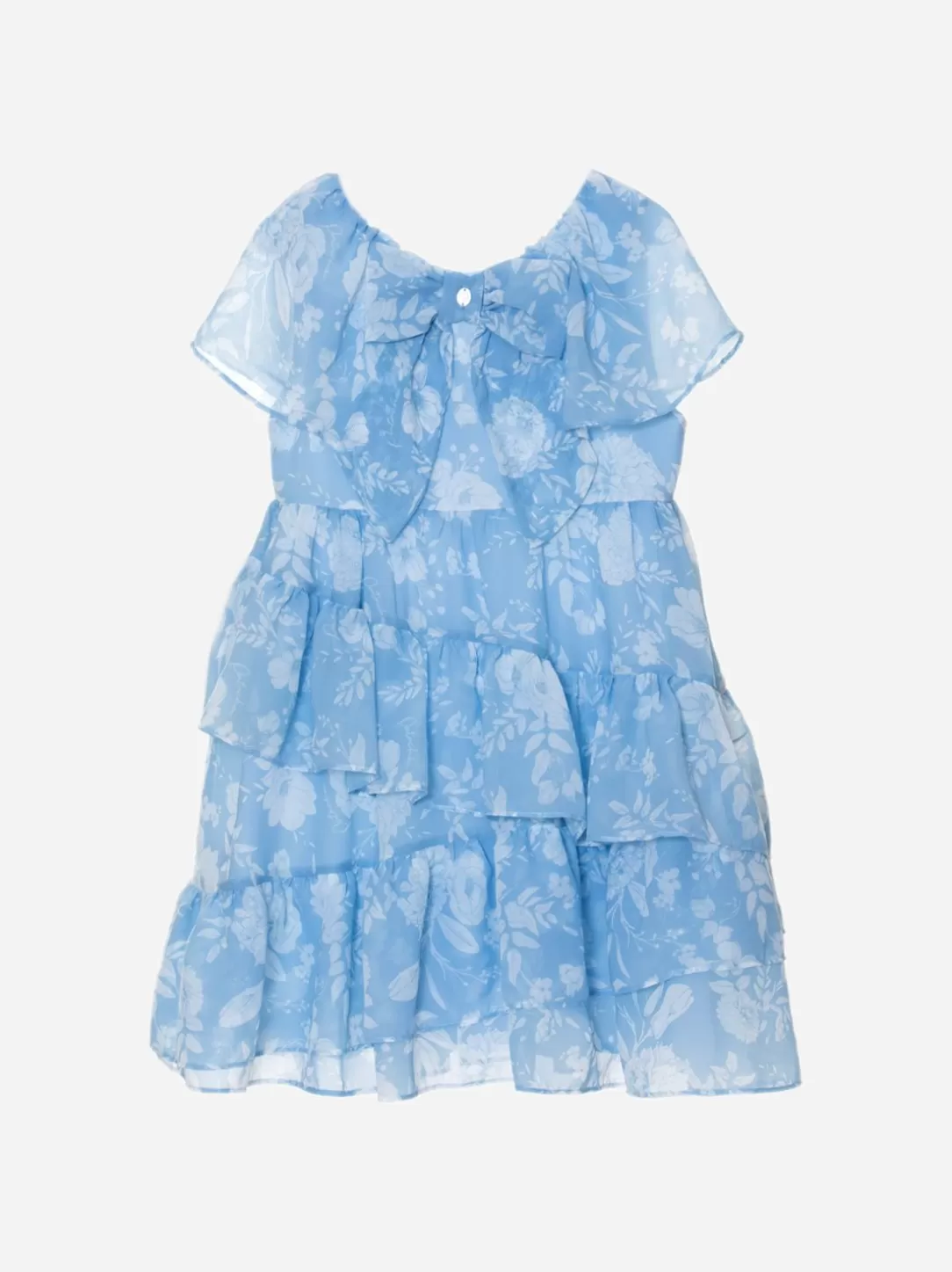 Girl Patachou Girls Blue Dress With Floral Print