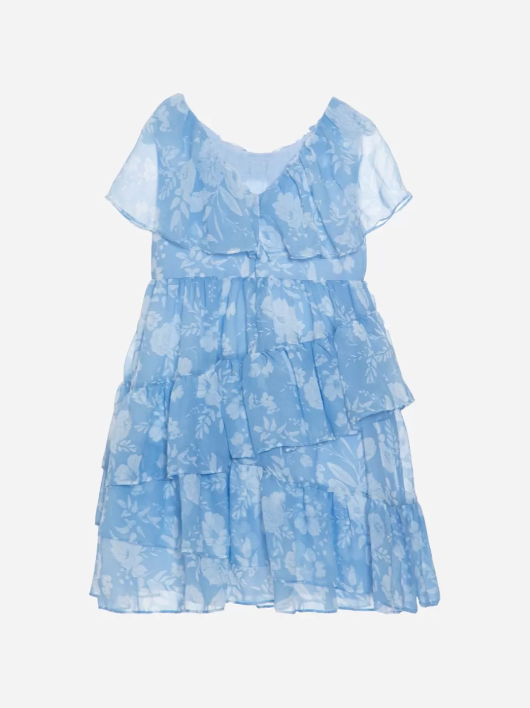 Girl Patachou Girls Blue Dress With Floral Print