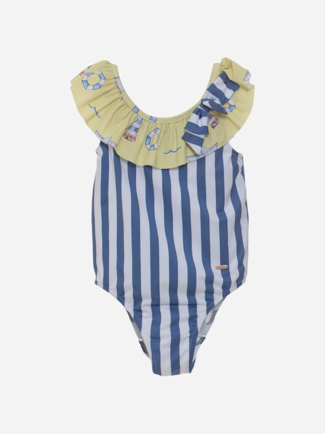 Baby Patachou Girls Blue Stripes Swimsuit