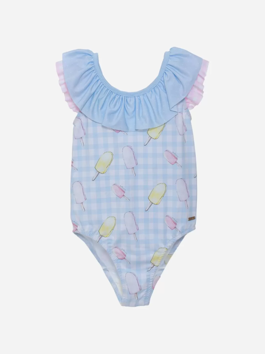 Baby Patachou Girls Blue Swimsuit With Ice Cream Print