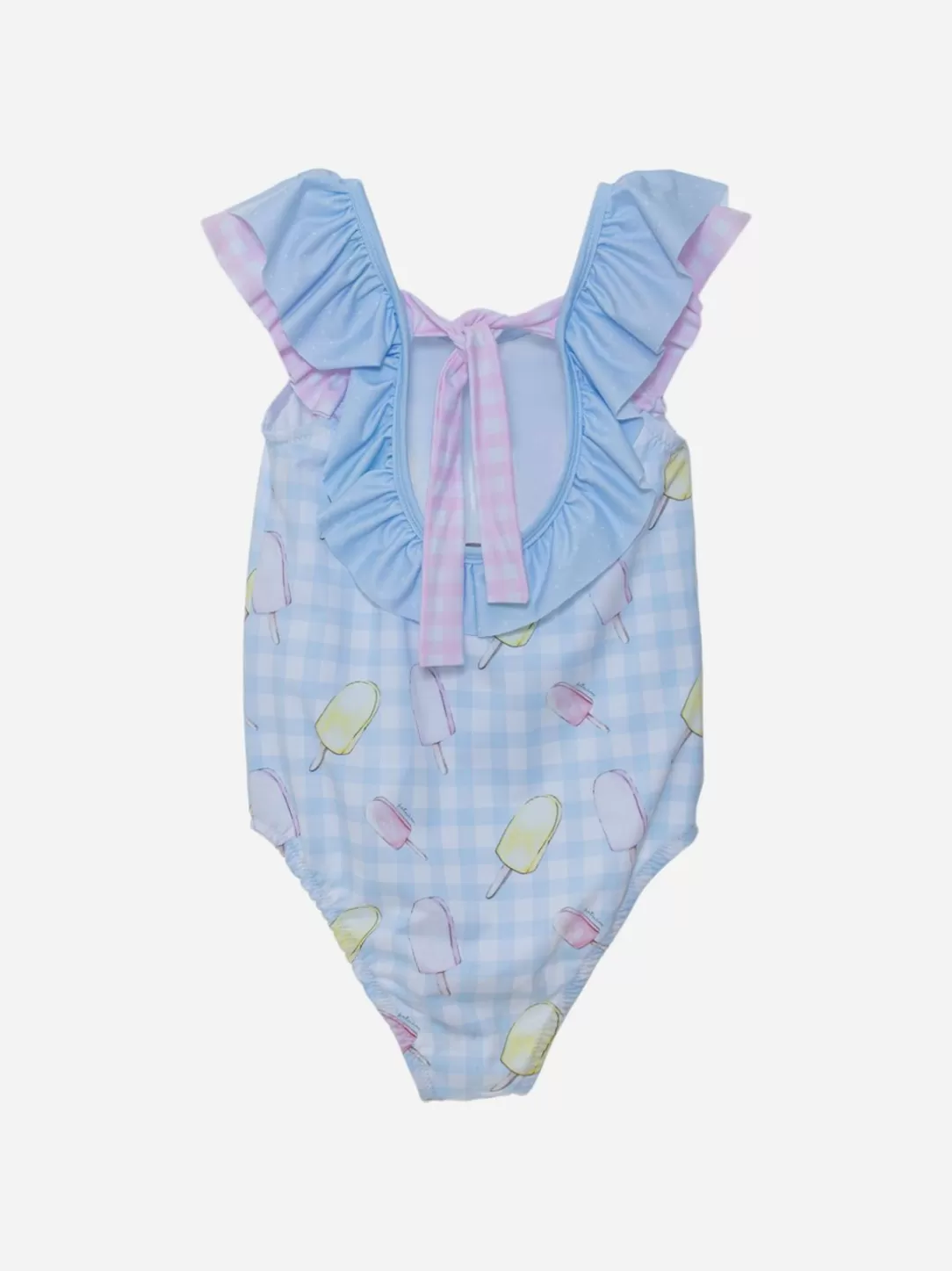 Baby Patachou Girls Blue Swimsuit With Ice Cream Print