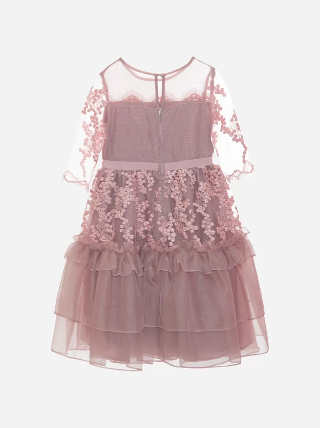 Girl Patachou Girls Dress In Embroidered Pink Tulle