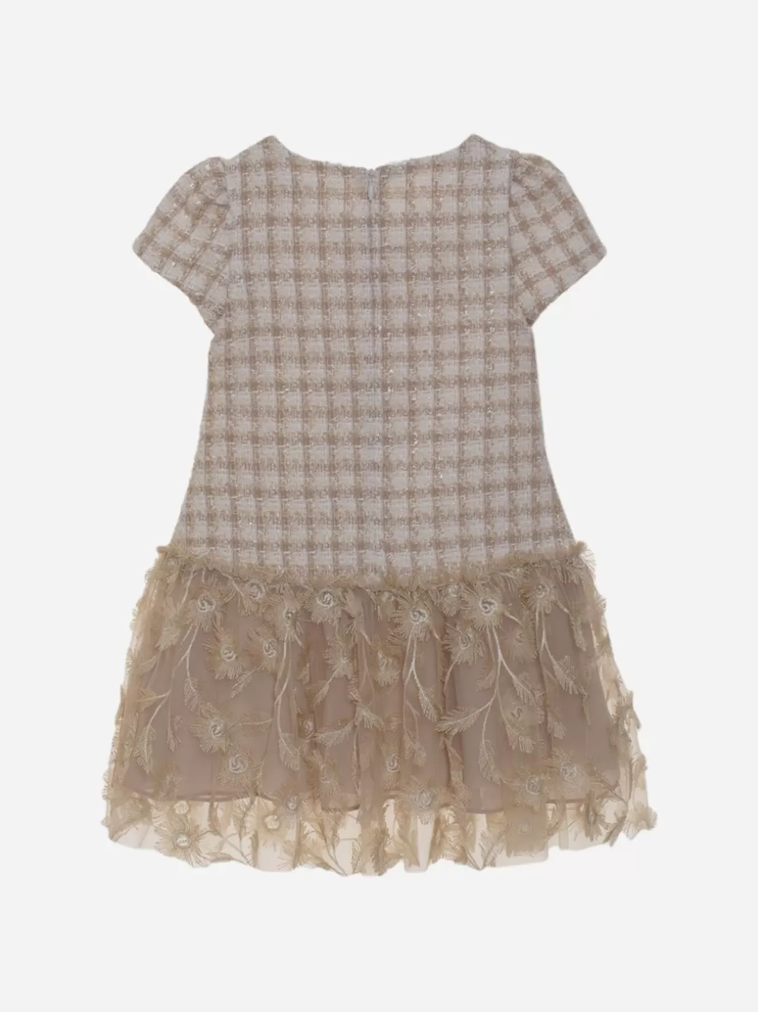 Girl Patachou Girls Dress With Golden Pattern