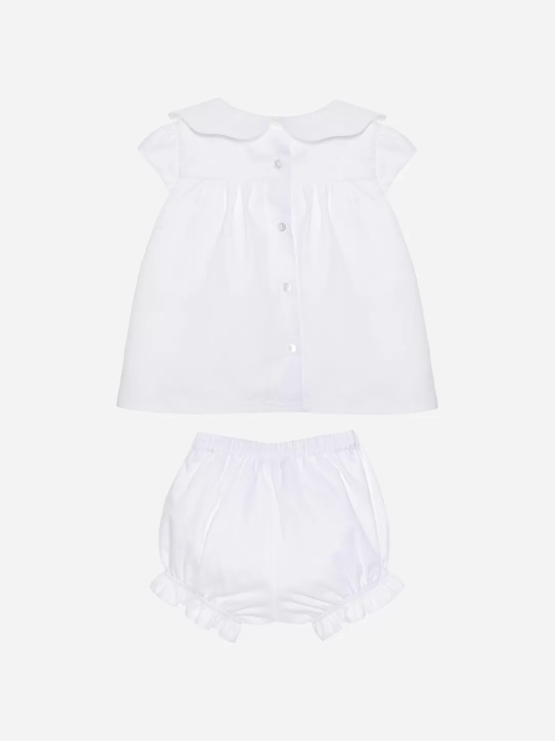 Baby Patachou Girls Ecru Blouse And Shorts Set