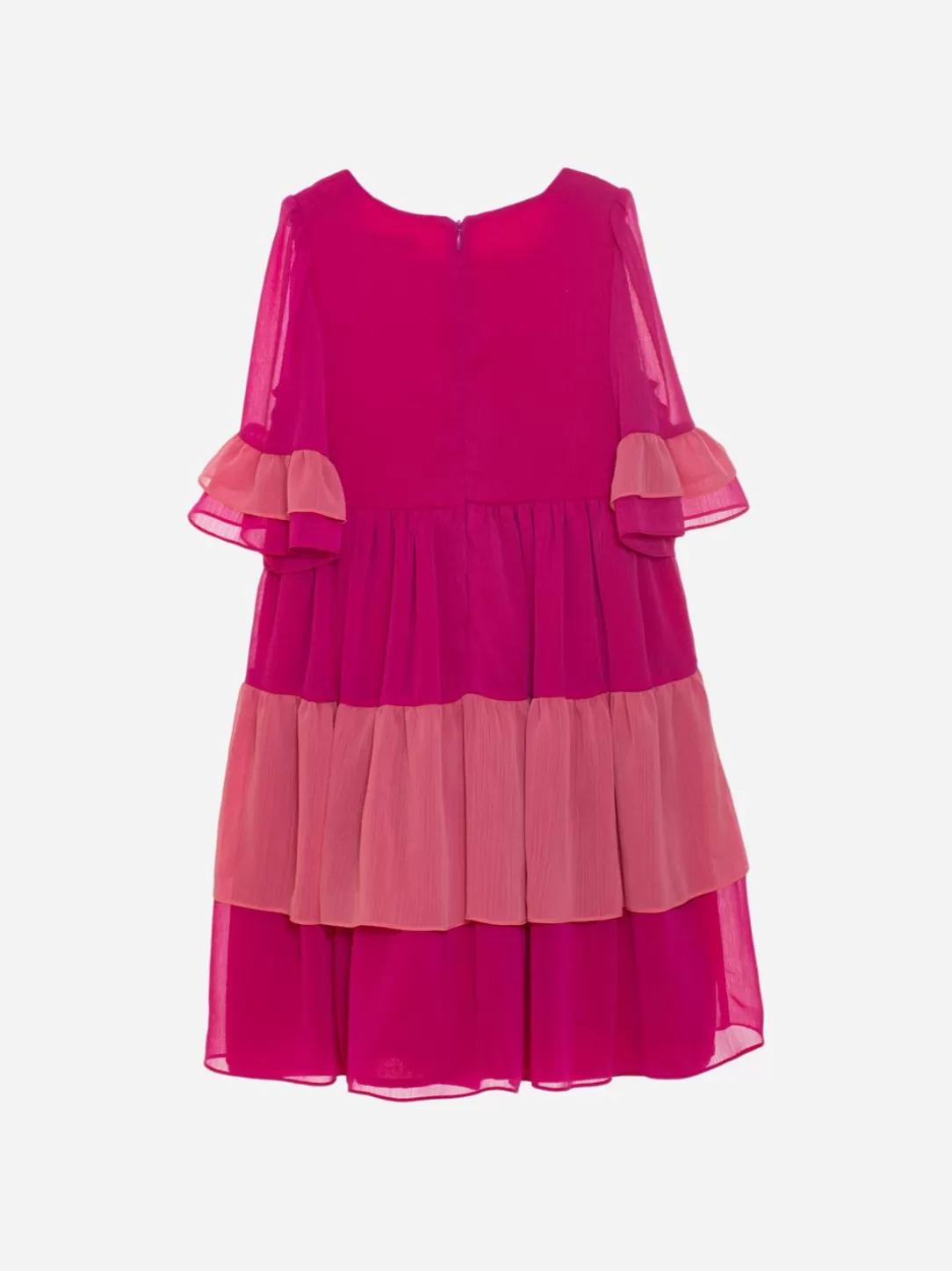 Girl Patachou Girls Fuchsia Rose Dress Decorated With Roses